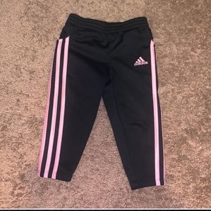Adidas Black/Pink Striped Girls Joggers 2T